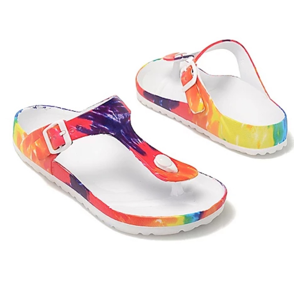 Corky’s TIE DYE JET SKI Buckle Slide Sandals